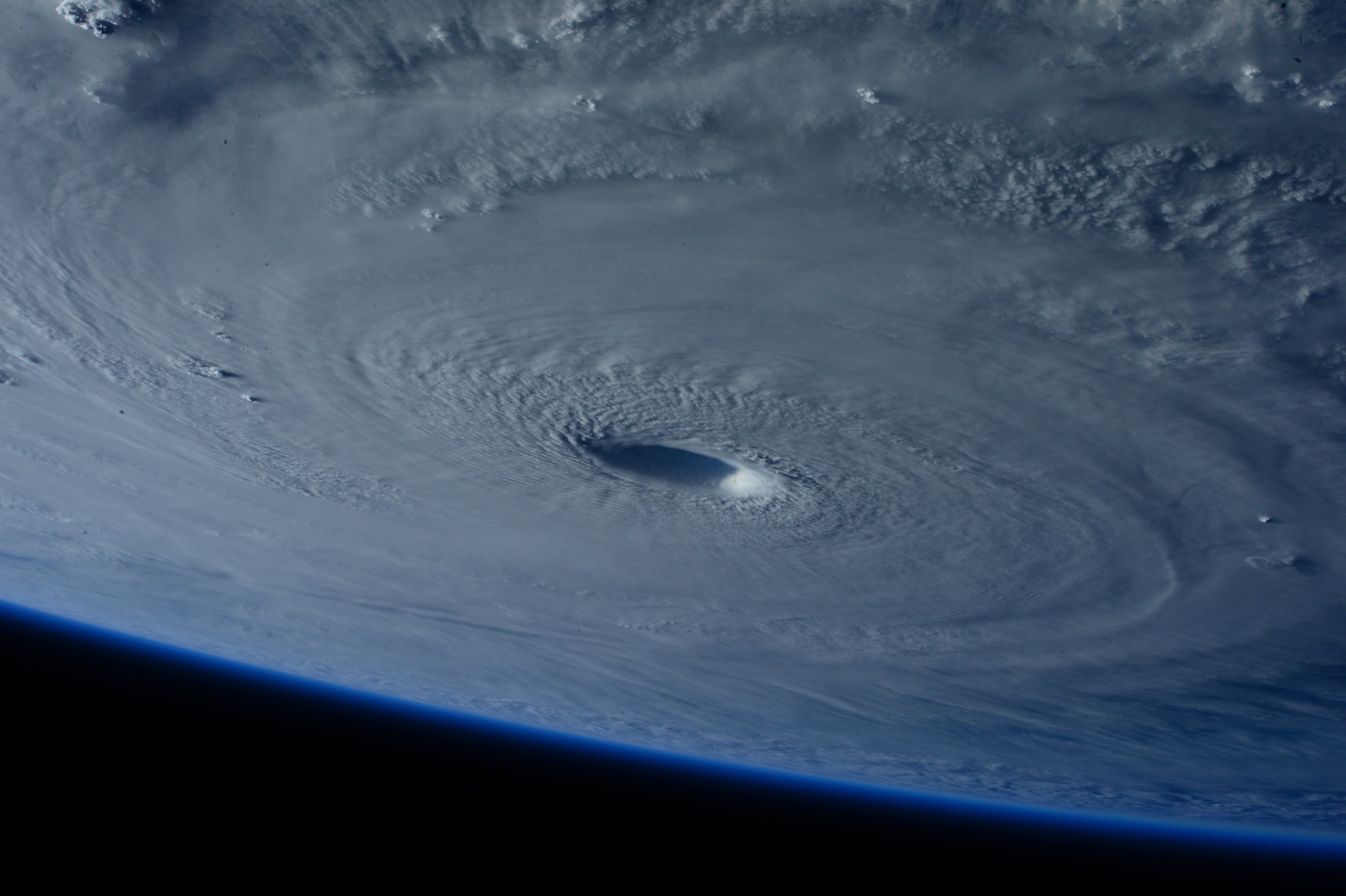 view of hurricane from space